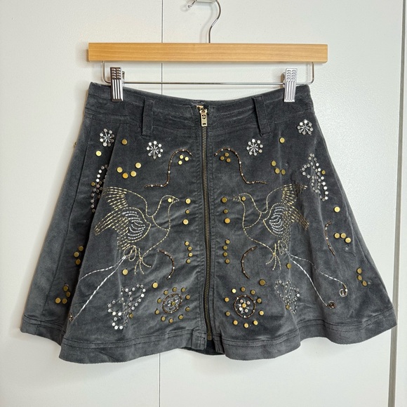 Free People Quetzal Mini Skirt Beaded Embroidery NWT 0 - Picture 5 of 14